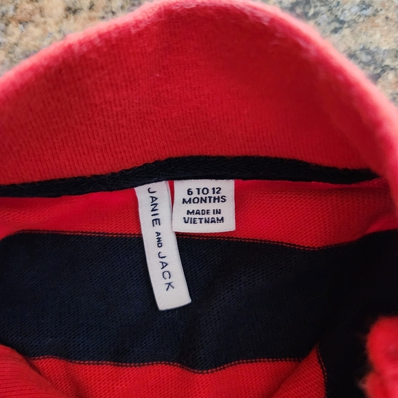 Janie and Jack rugby-style pullover with snaps 6-12 mo ♥️ - Picture 2 of 3